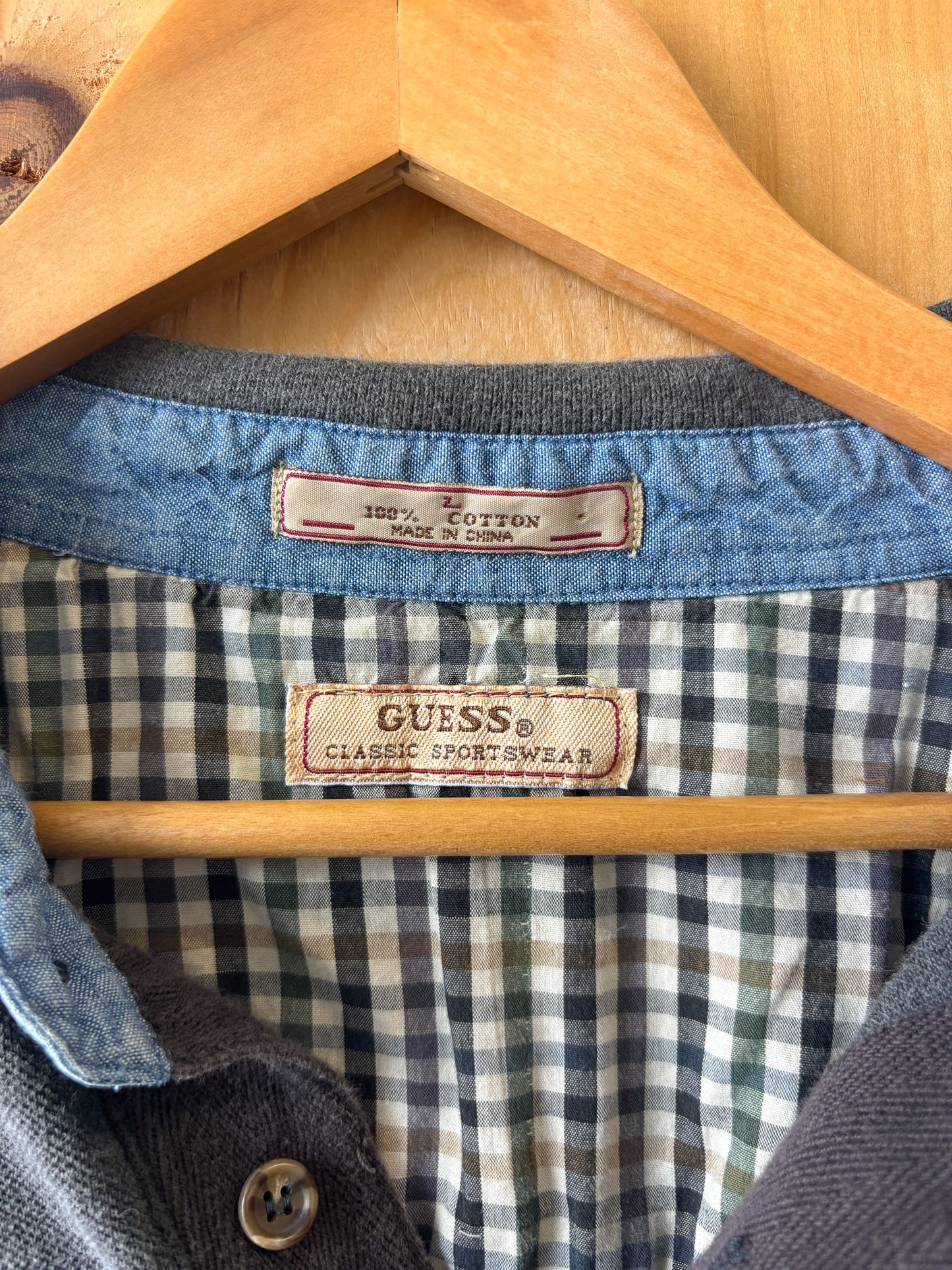 Vtg Guess Long Sleeve Polo : L