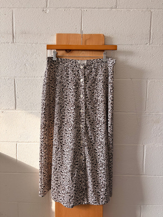 Brown Floral Maxi Skirt : 33"W