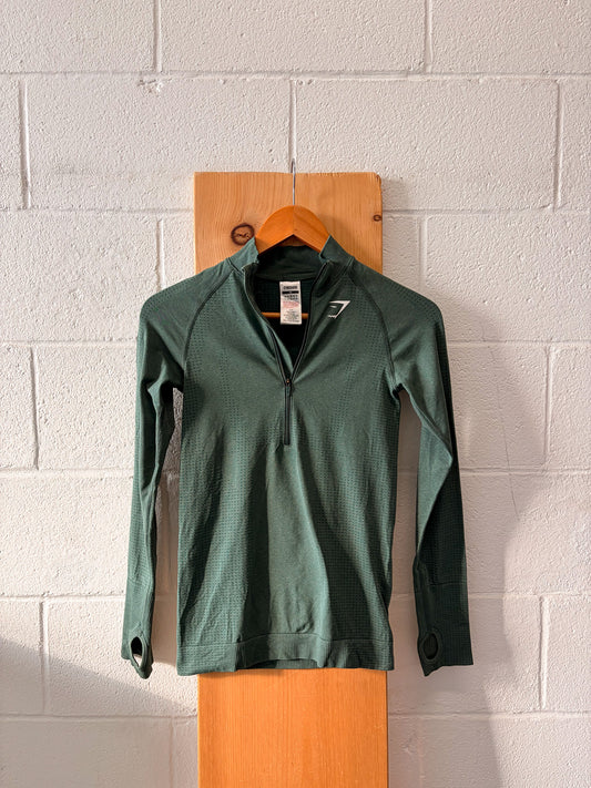 Green Gymshark Quarter Zip : XS