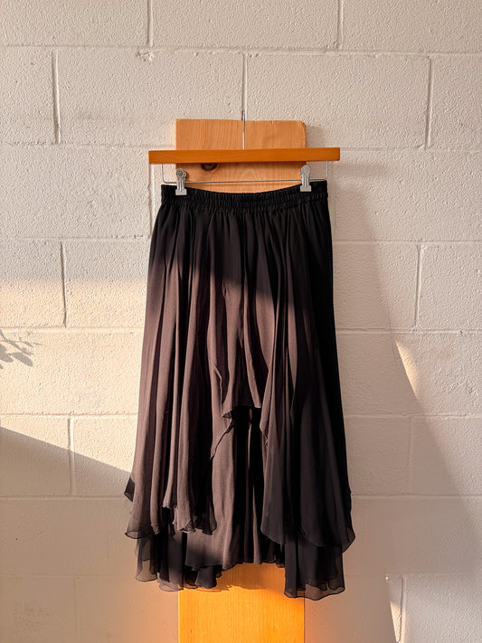 Vtg Layered Silk Skirt : 30"W
