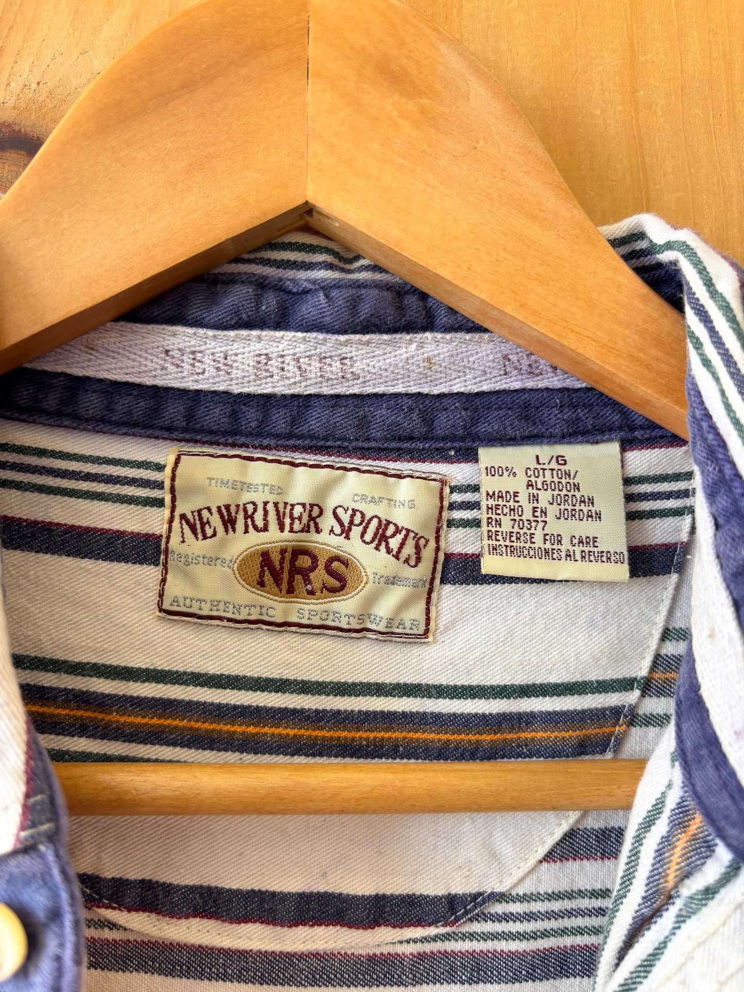 Vtg Striped Button Up : L