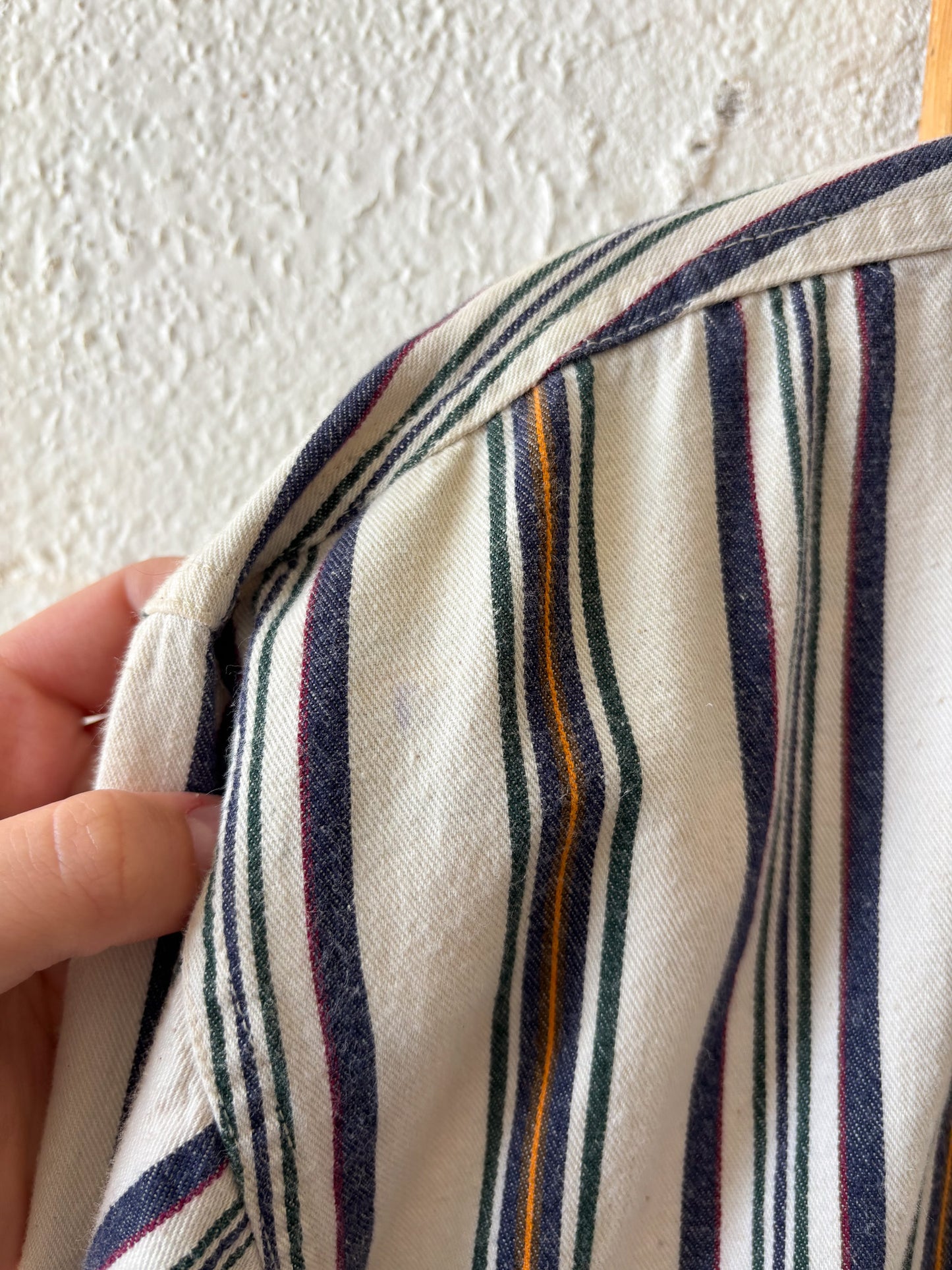 Vtg Striped Button Up : L