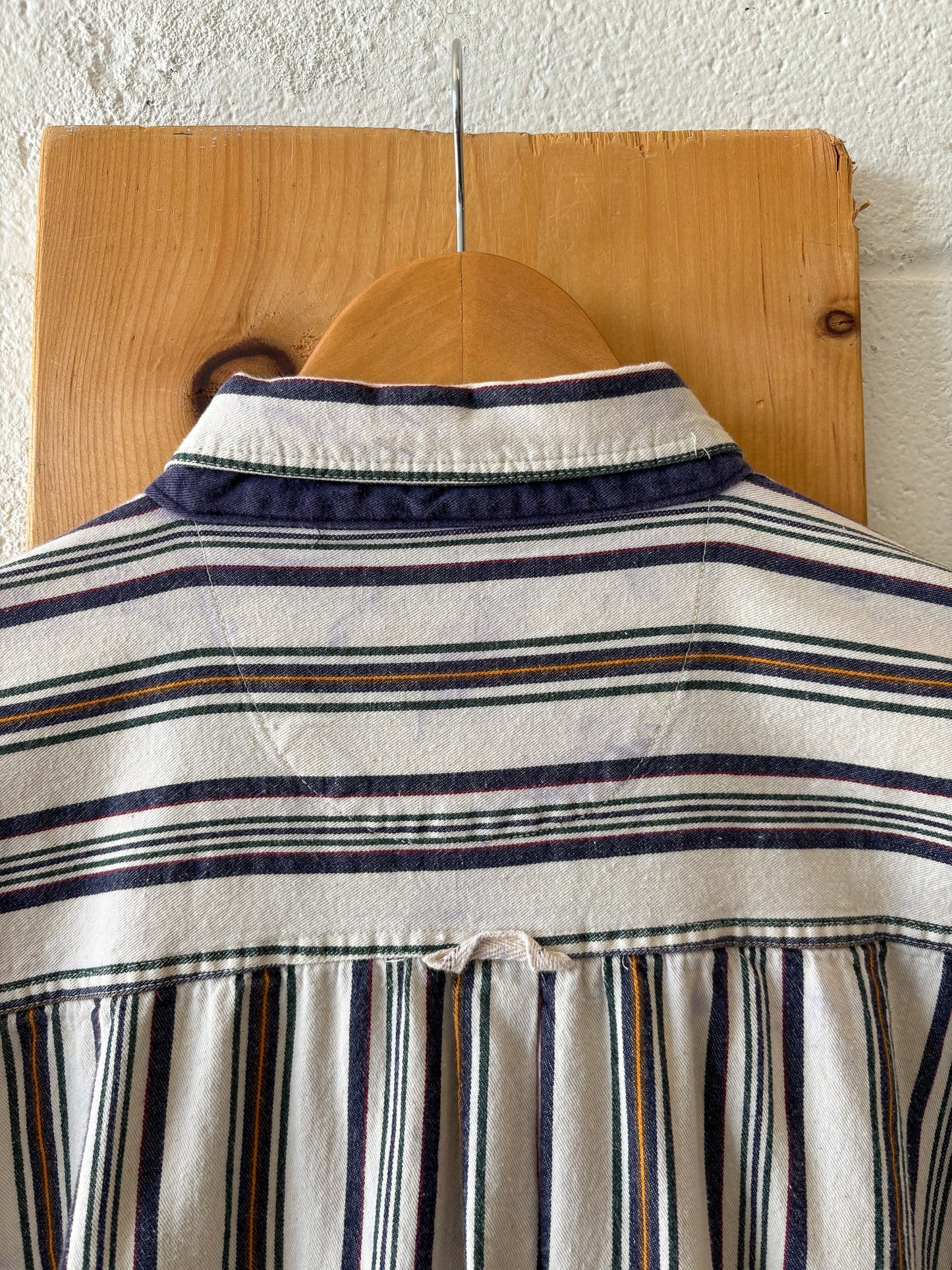 Vtg Striped Button Up : L
