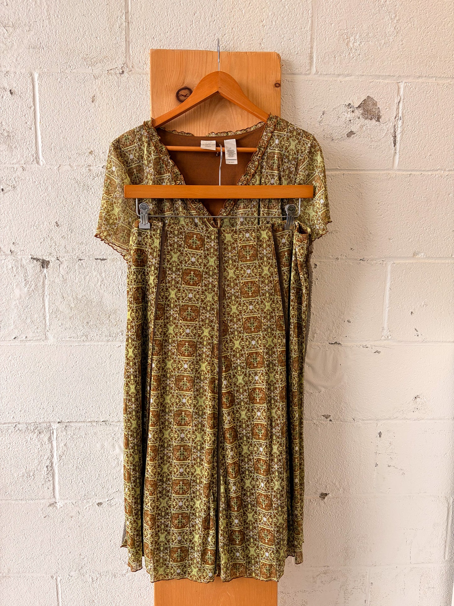 Brown & Green Patterned Set : 1X/2X