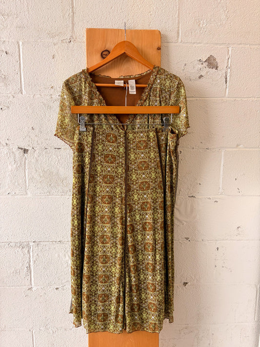 Brown & Green Patterned Set : 1X/2X