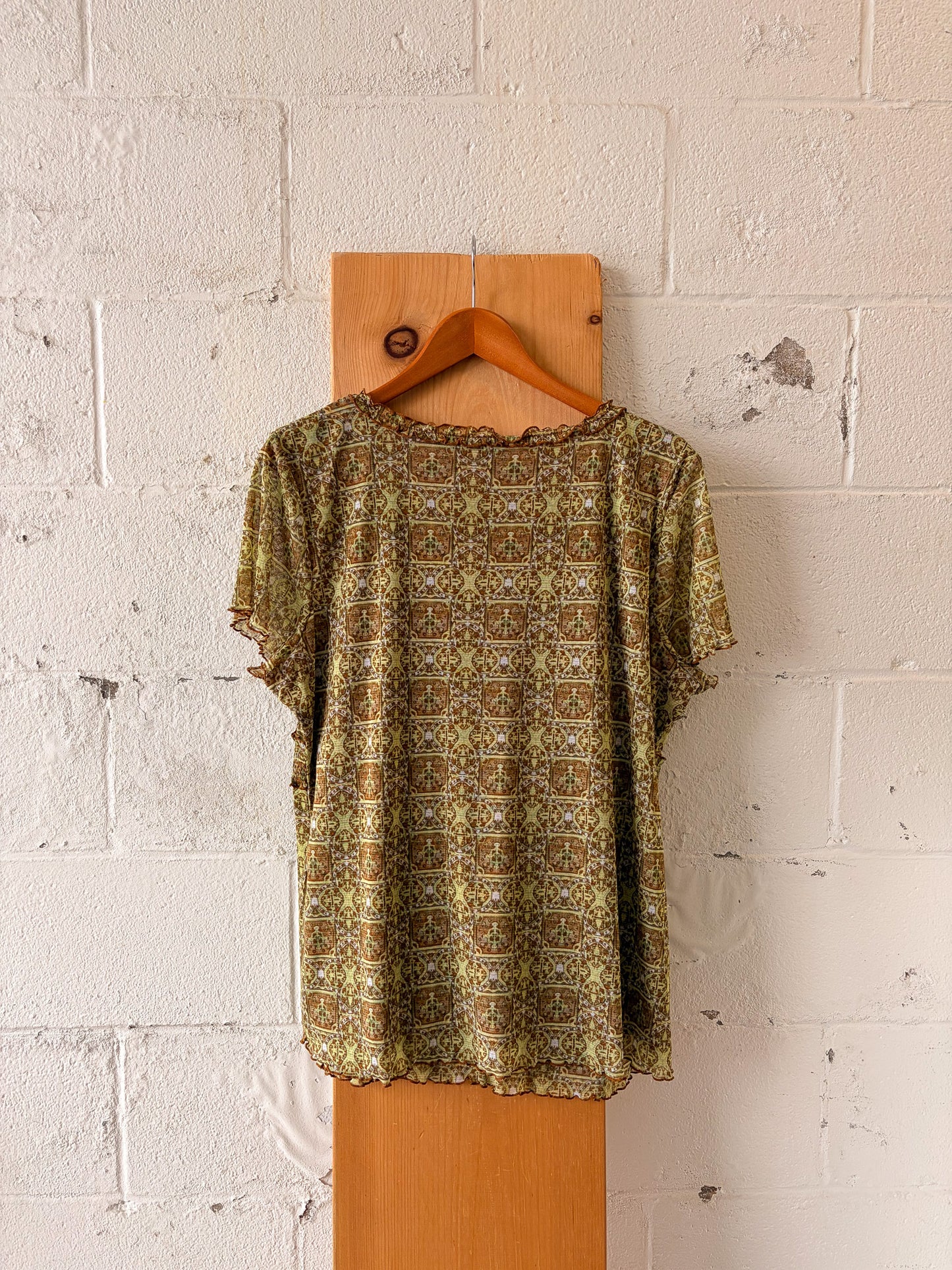 Brown & Green Patterned Set : 1X/2X