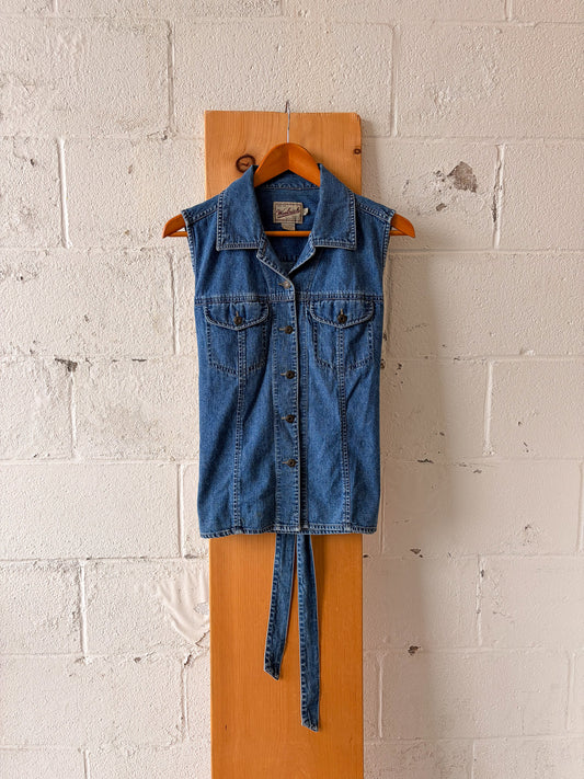 Vtg Woolrich Denim Vest : L