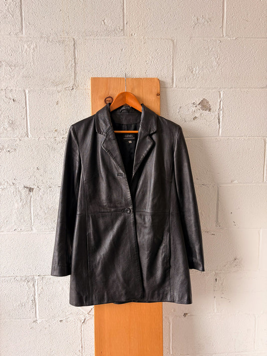 Vtg Made in England Leather Blazer : 12