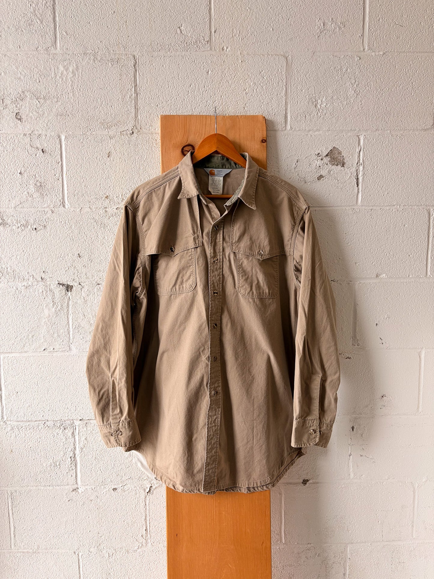 Khaki Carhartt Button Up : 2XL