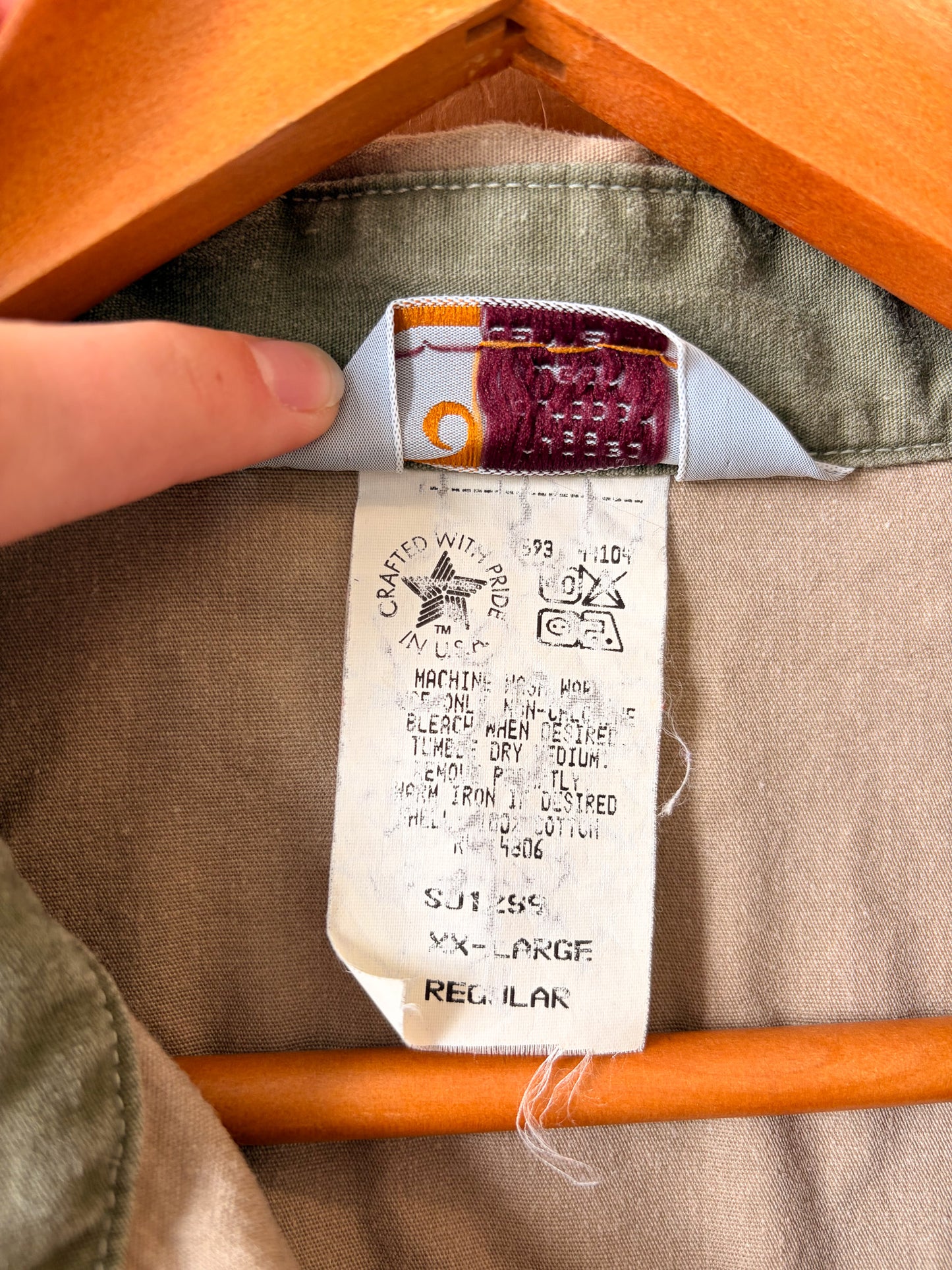 Khaki Carhartt Button Up : 2XL