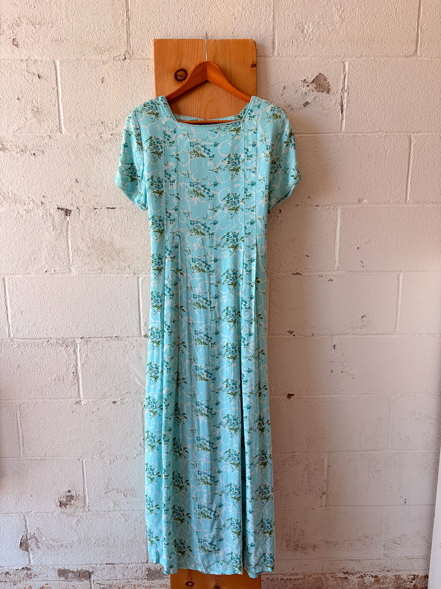 Vtg Floral Blue Dress : 10