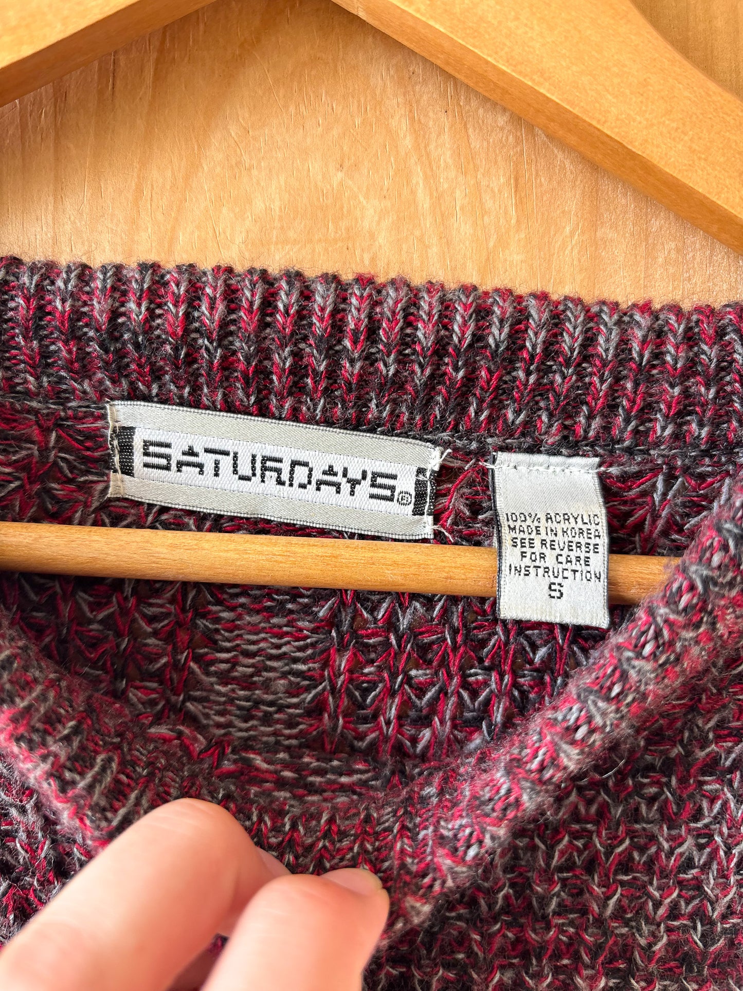Vtg Maroon Sweater : S