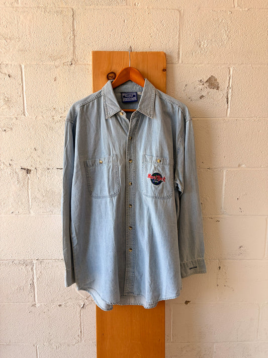 Denim Hard Rock Cafe Button Up : M