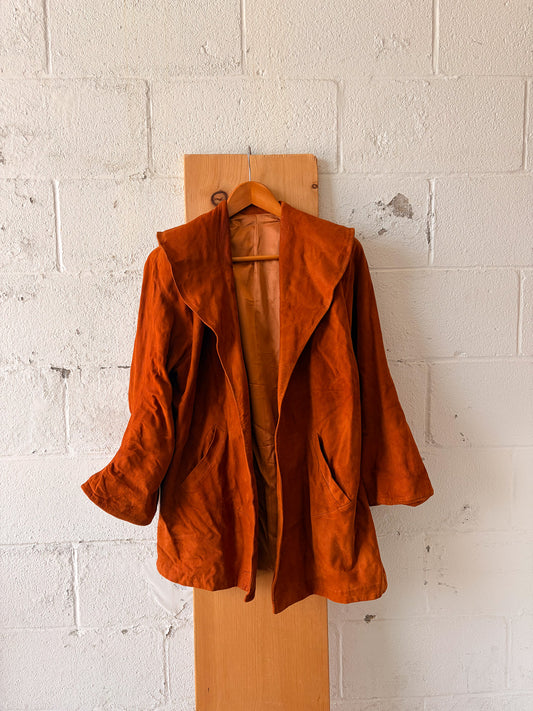 Vtg Skully Rust Suede Jacket : 10 (As Is)