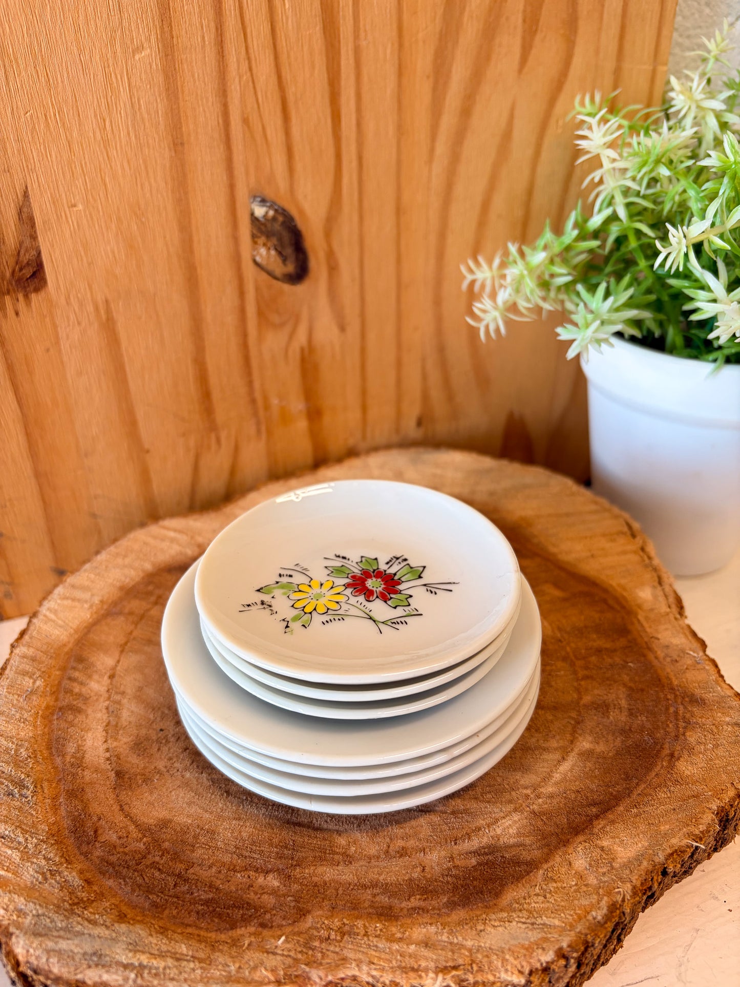Little Vtg Floral Saucer Plates