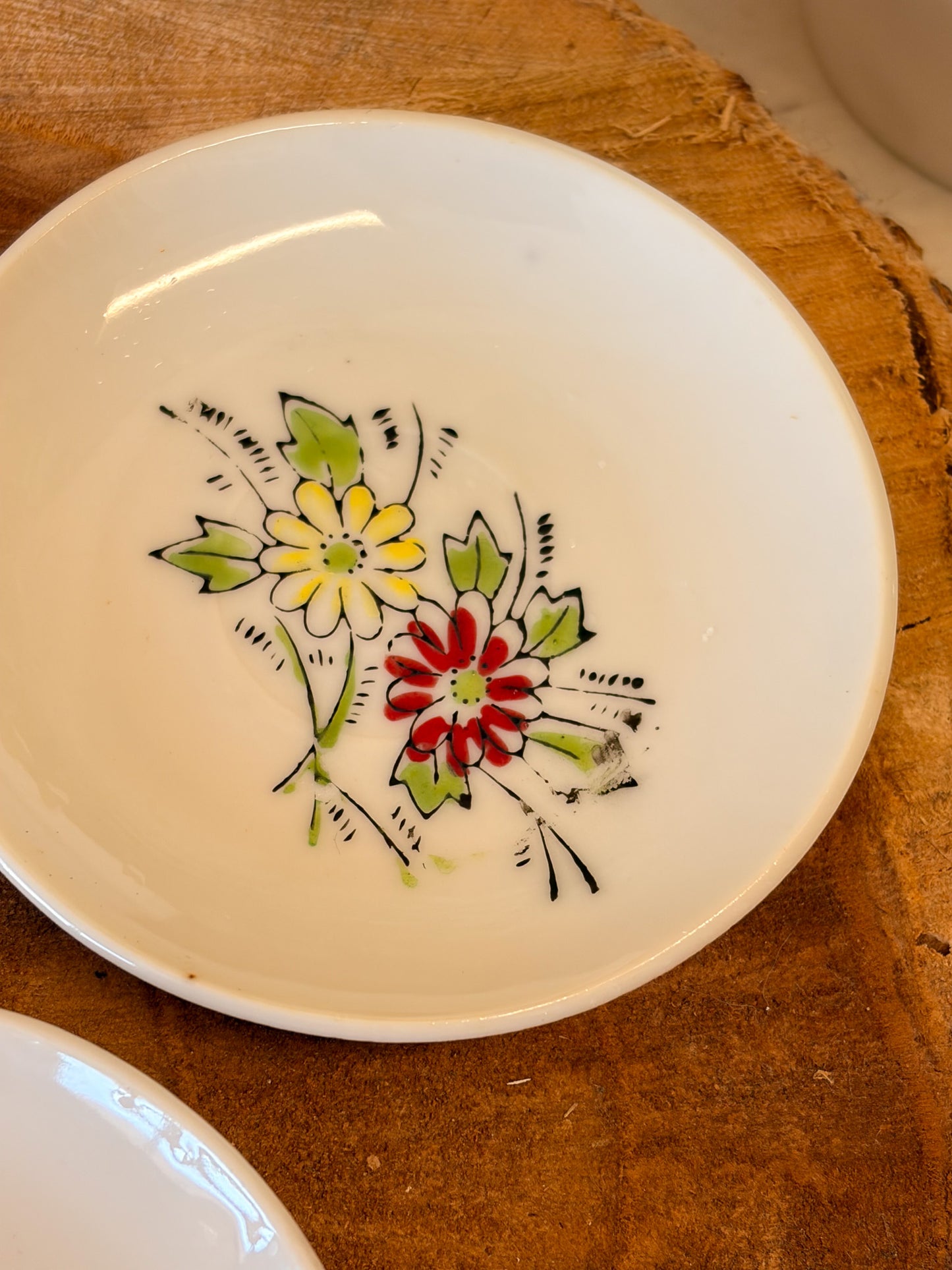 Little Vtg Floral Saucer Plates