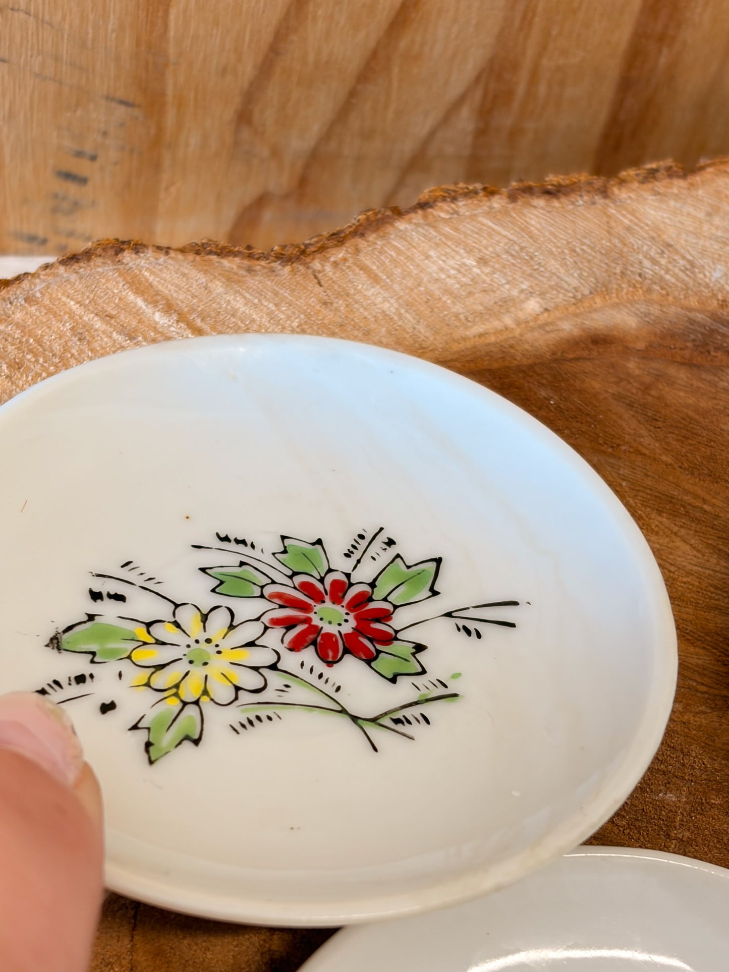 Little Vtg Floral Saucer Plates