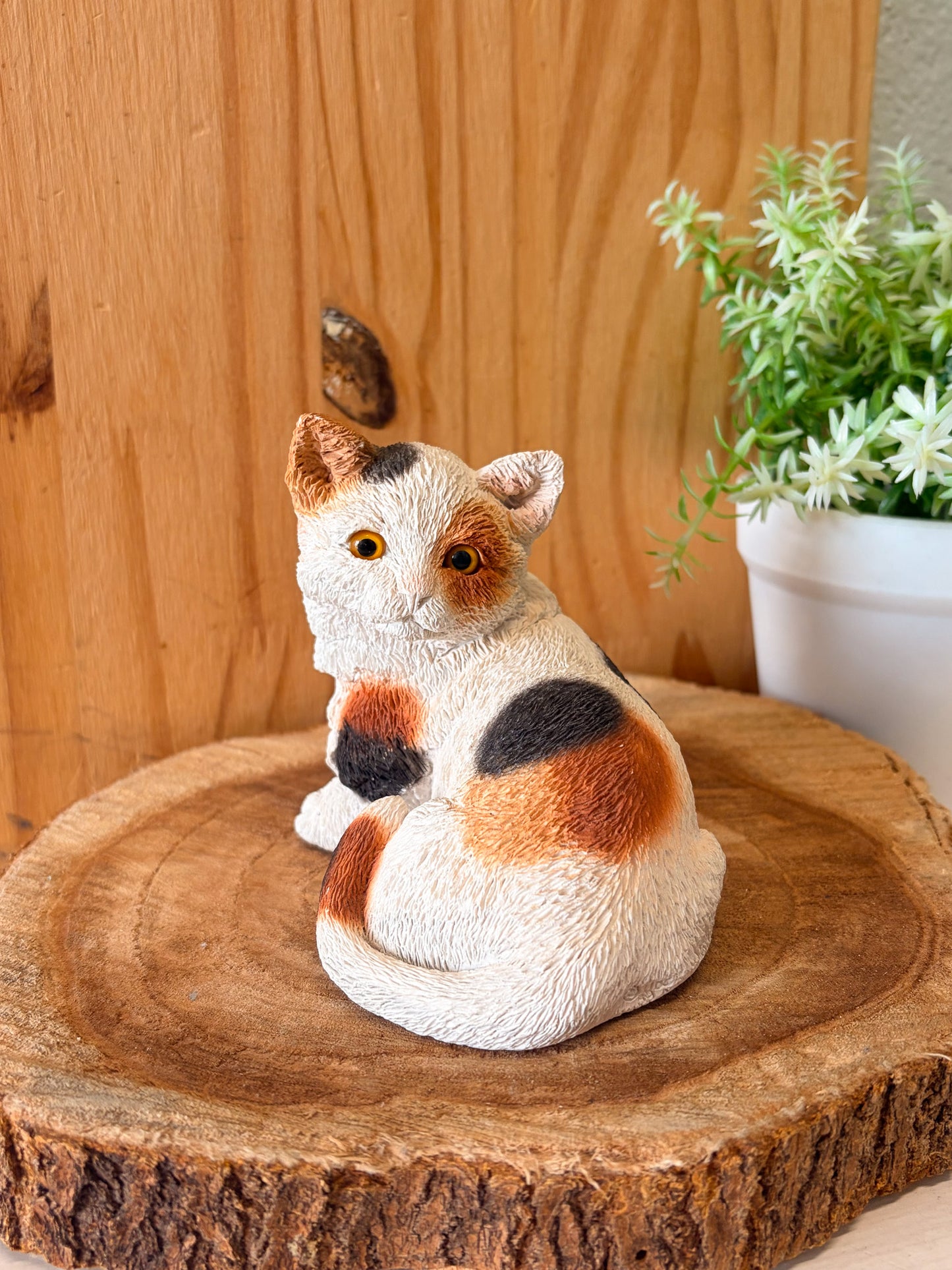 Vtg Calico Cat Figure