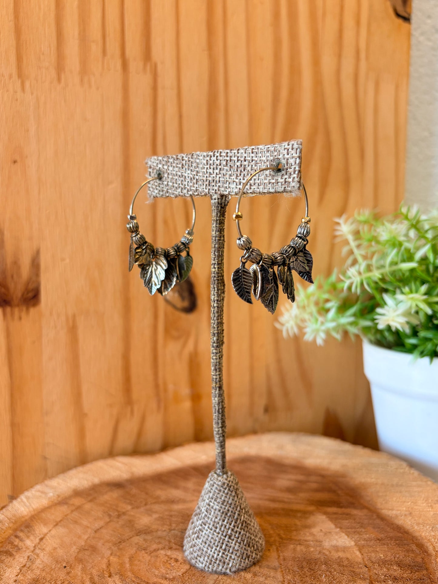Leaf Hoop Earrings