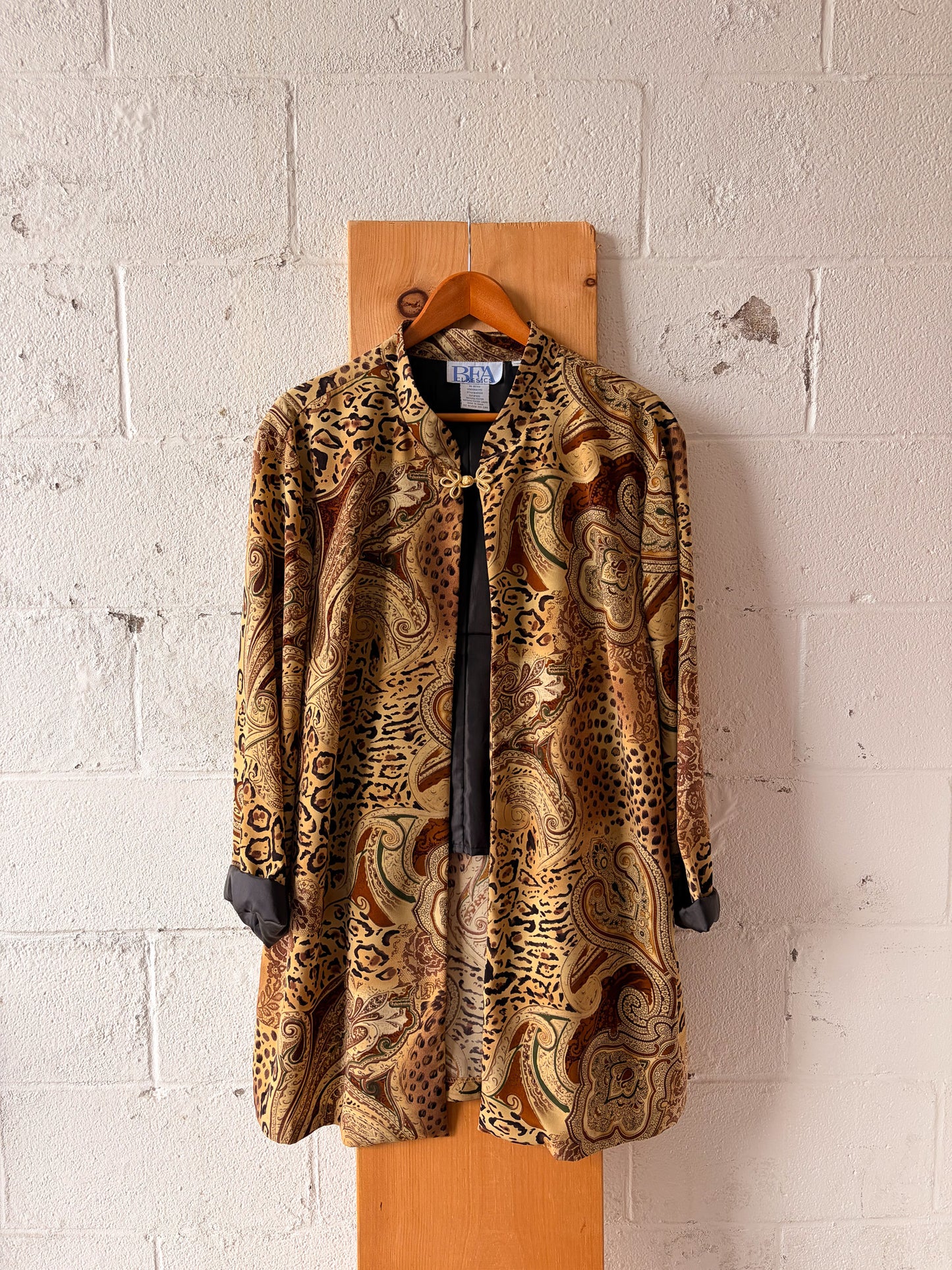 Vtg Flowy Animal Print Topper Cardigan : 24W