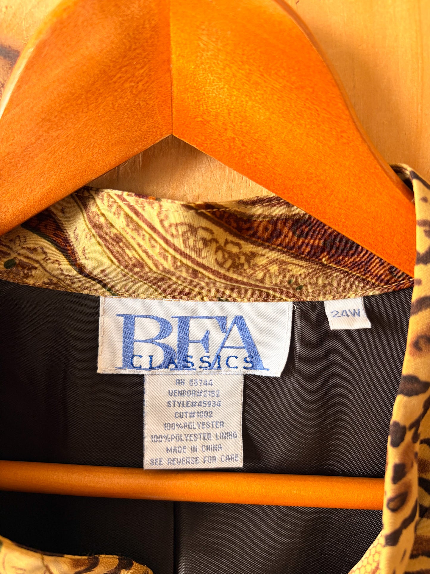 Vtg Flowy Animal Print Topper Cardigan : 24W