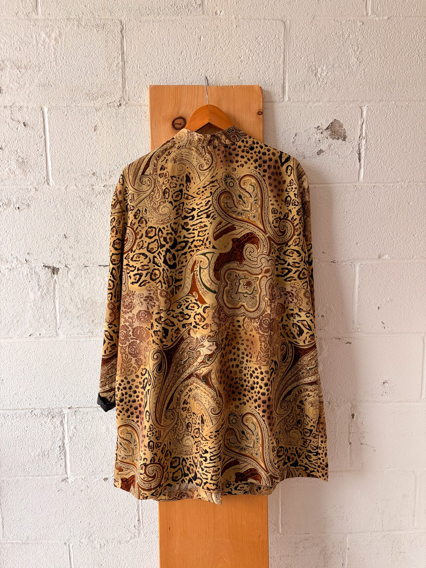 Vtg Flowy Animal Print Topper Cardigan : 24W