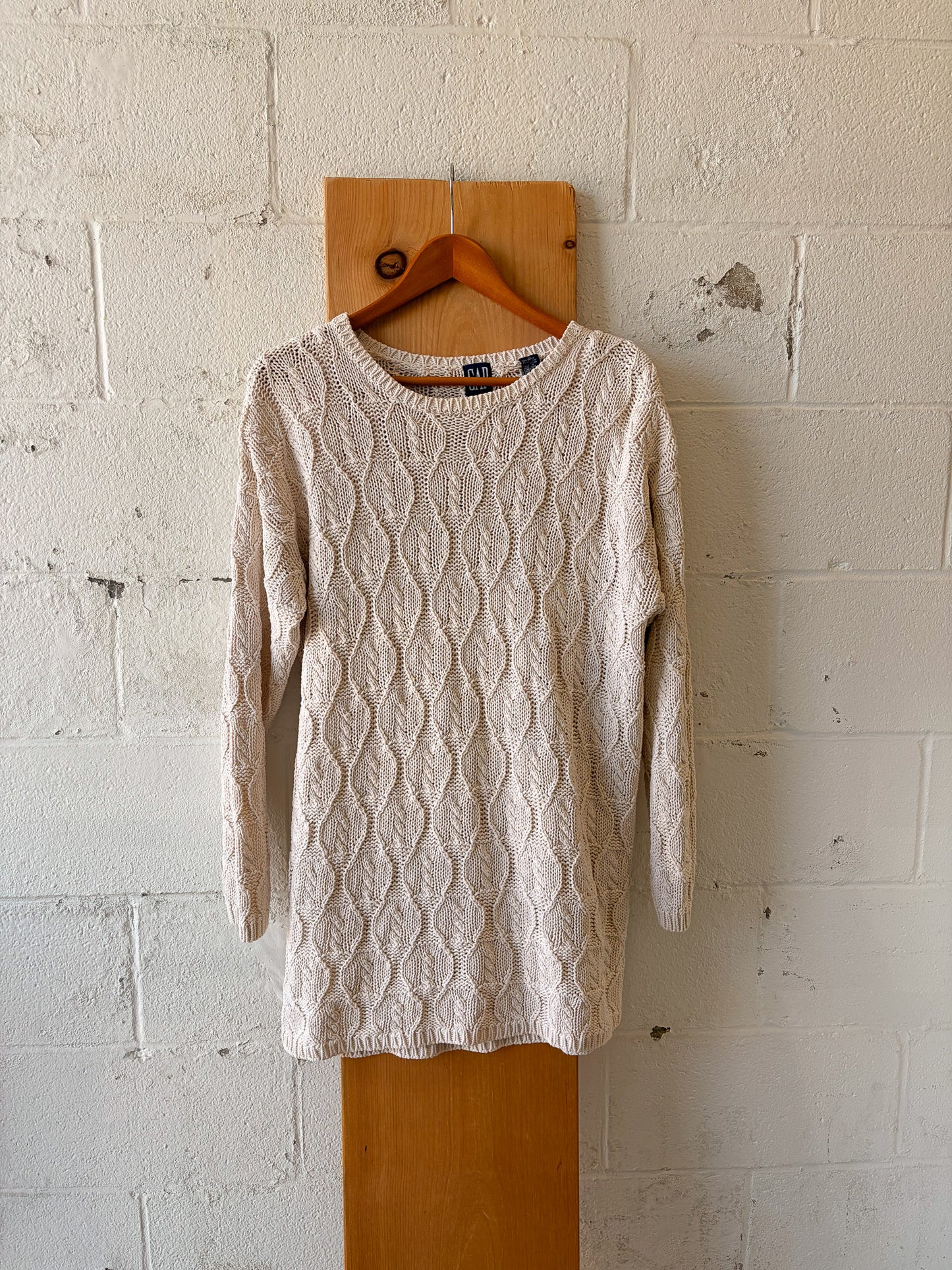 Vtg Gap Long Cream Sweater : M