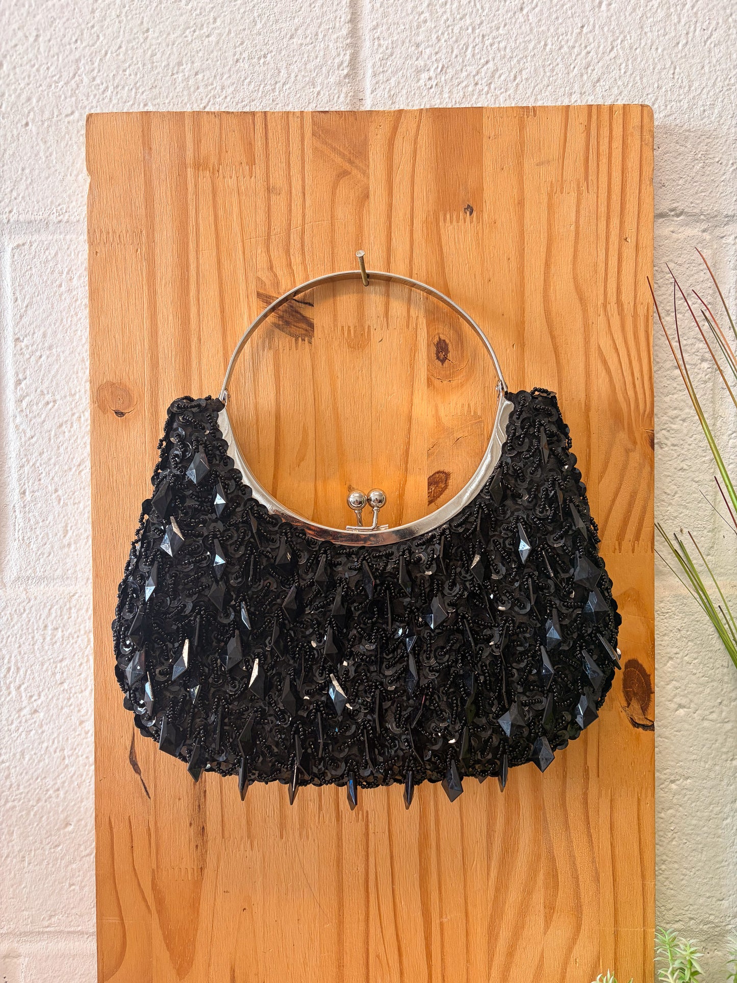 Black Beaded Purse