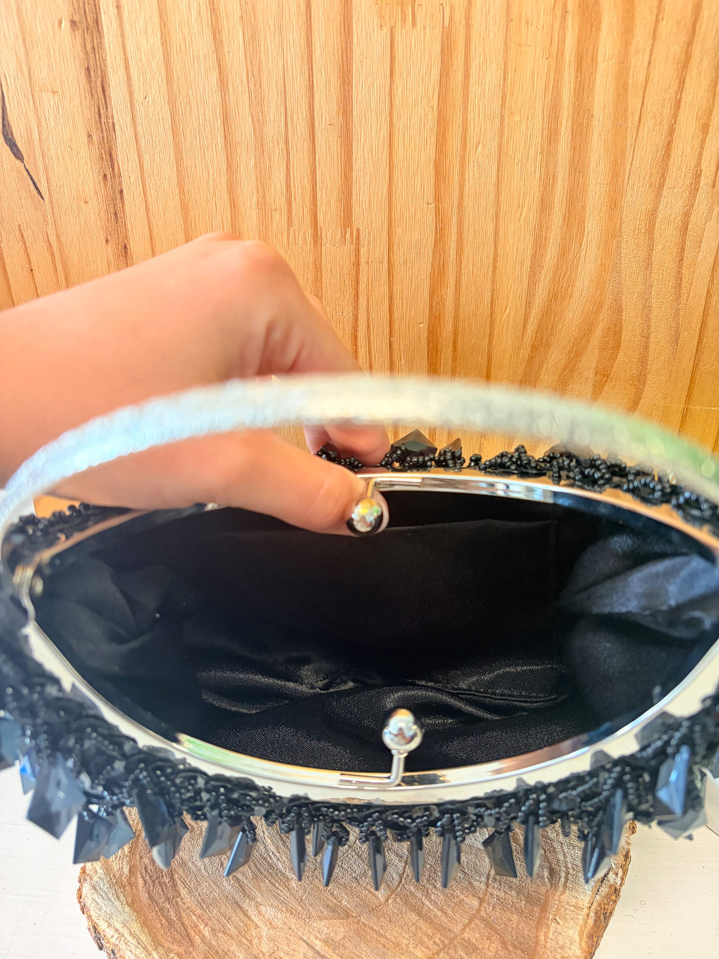 Black Beaded Purse