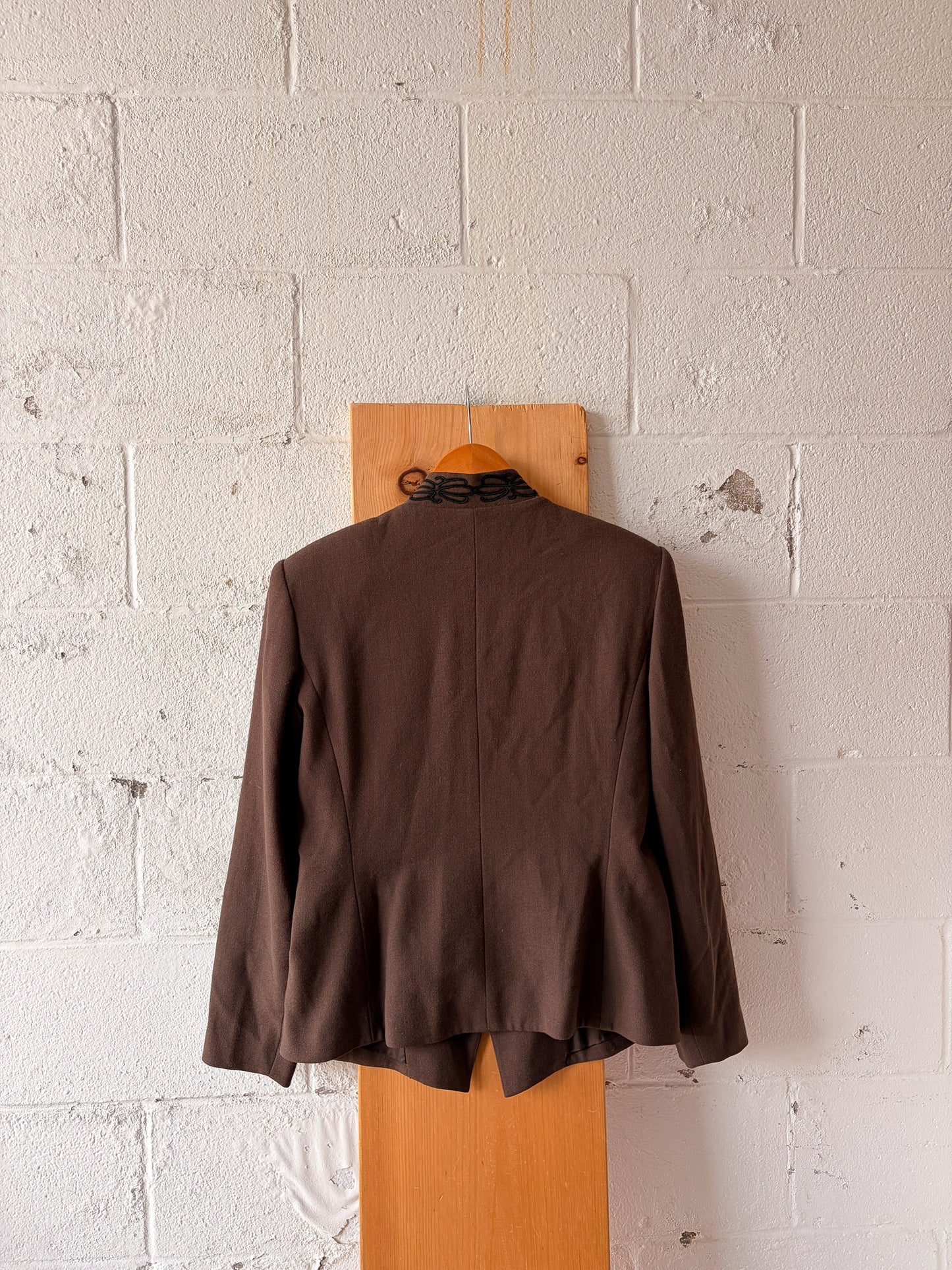 Vtg Brown & Black Wool Blazer : 6