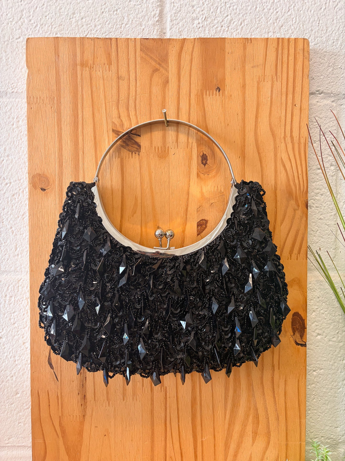 Black Beaded Purse