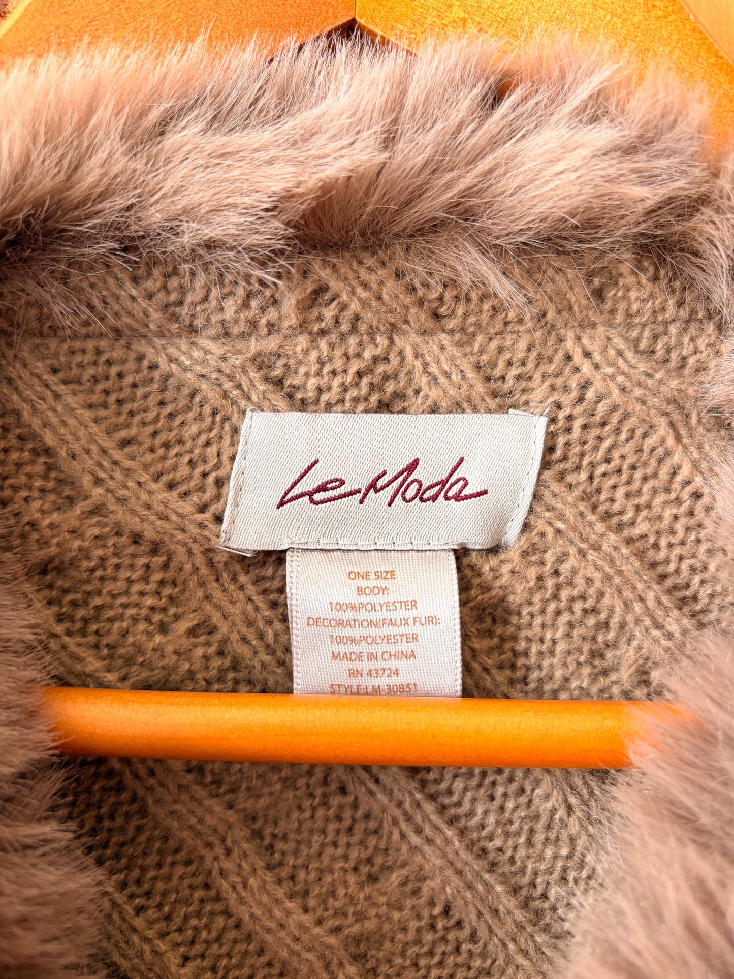 Faux Fur Trimmed Poncho : OS