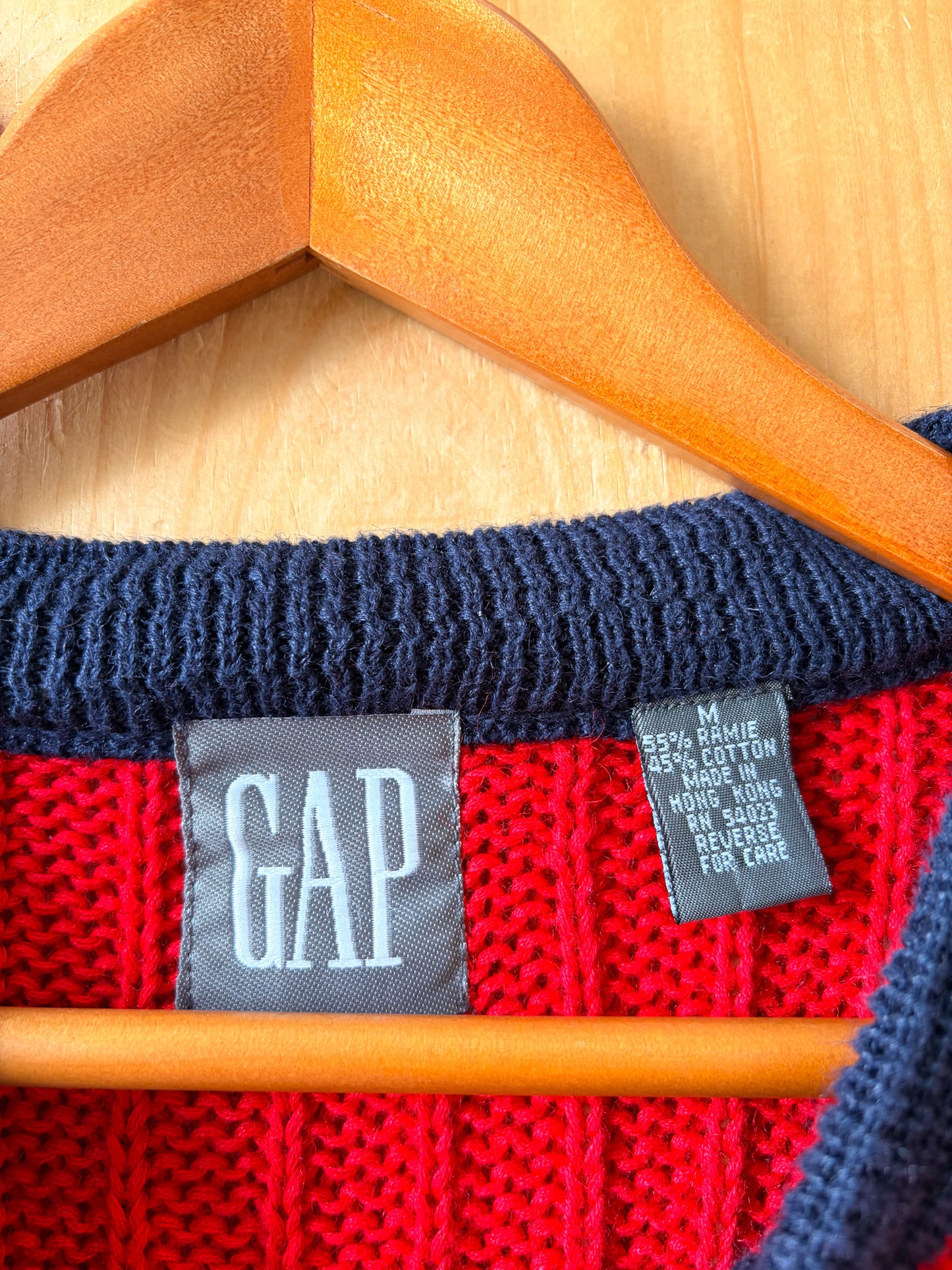 Vtg Gap Red & Navy Anchor Sweater : M