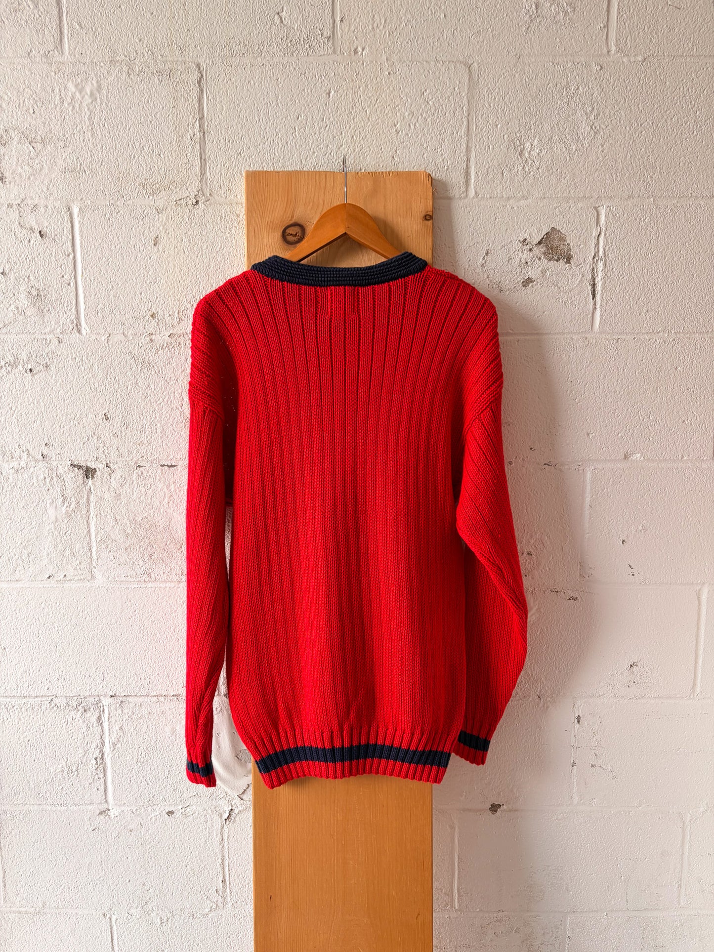 Vtg Gap Red & Navy Anchor Sweater : M