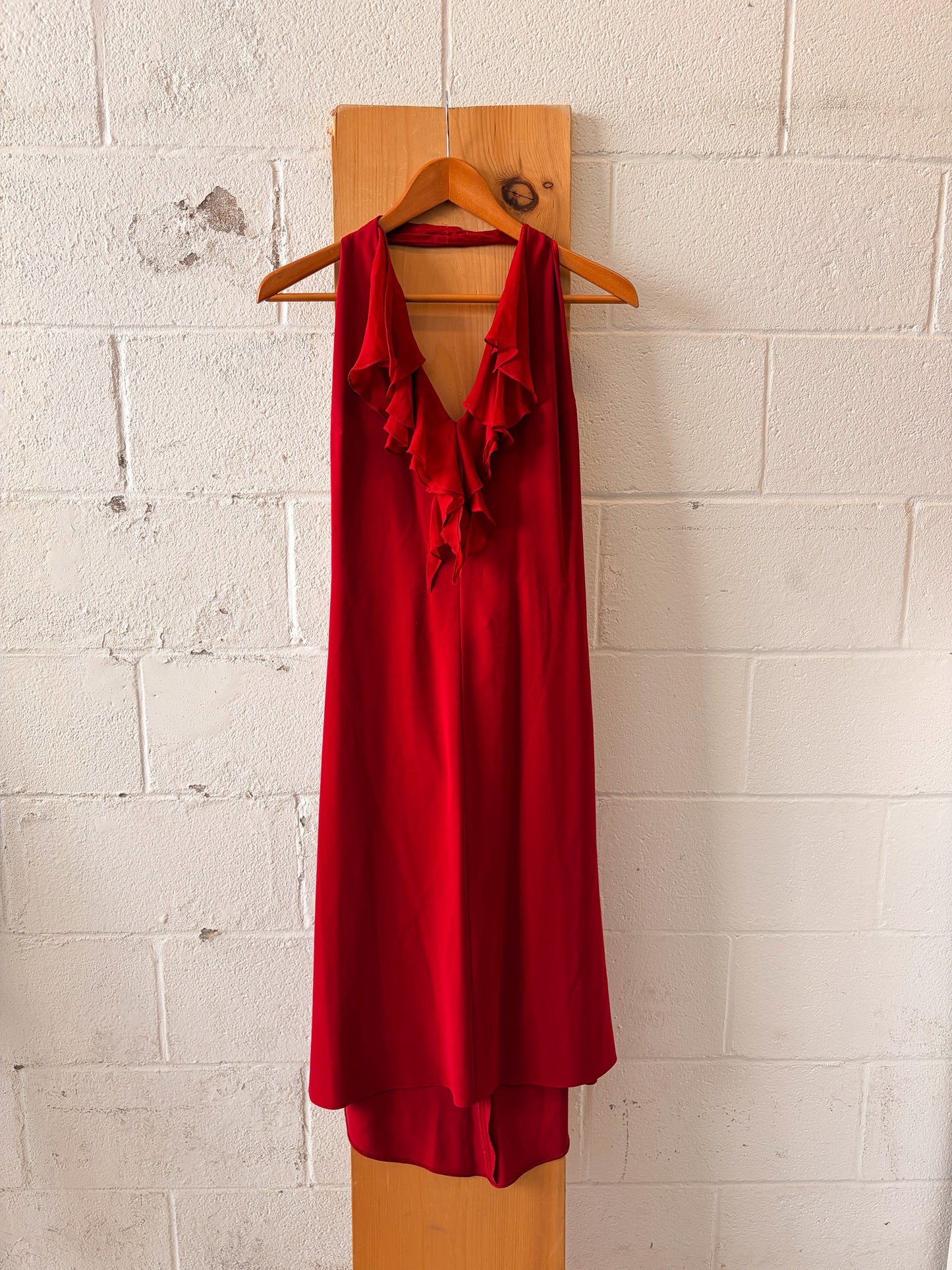 Ruffled Red Halter Dress : 12