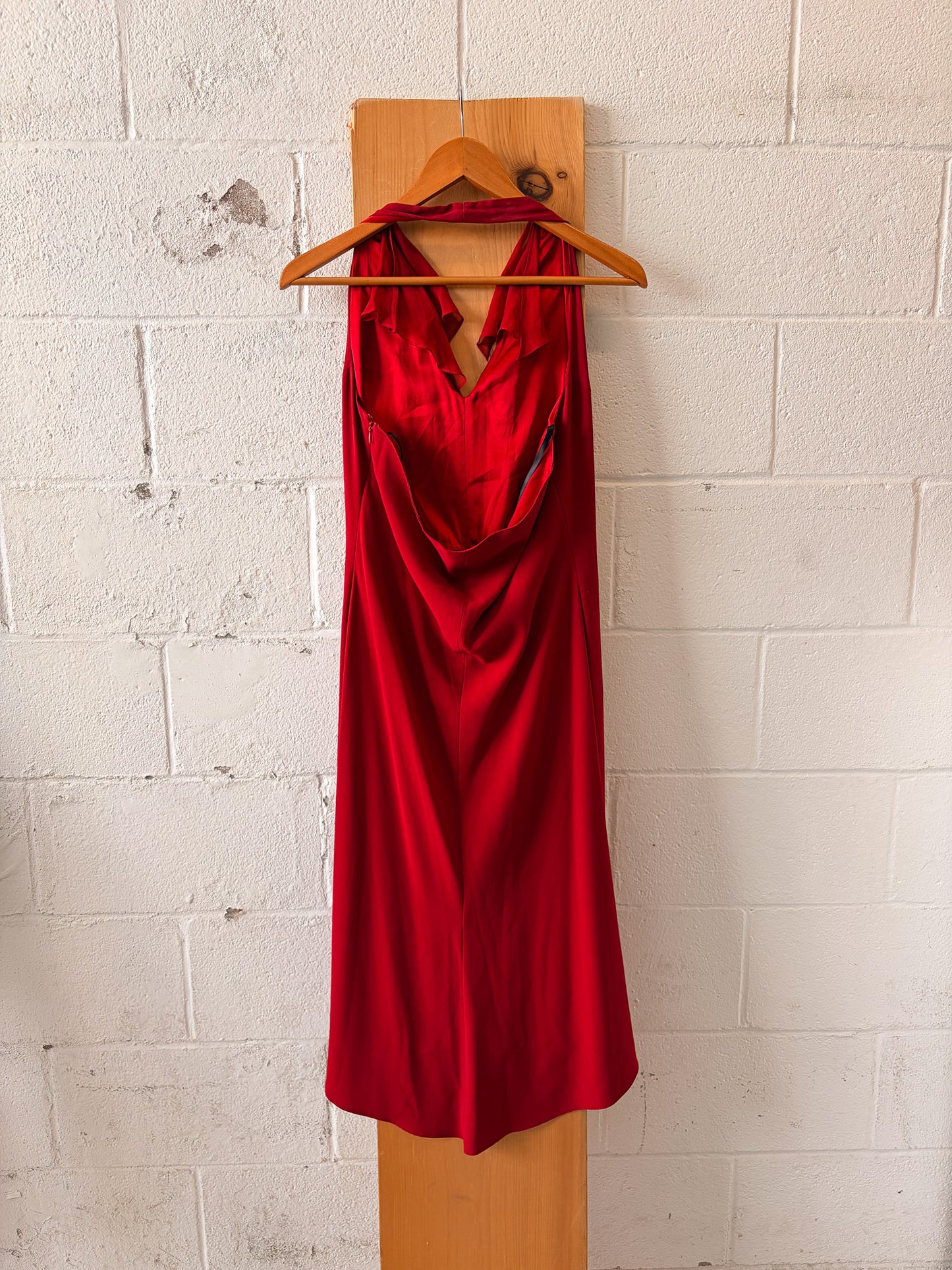 Ruffled Red Halter Dress : 12