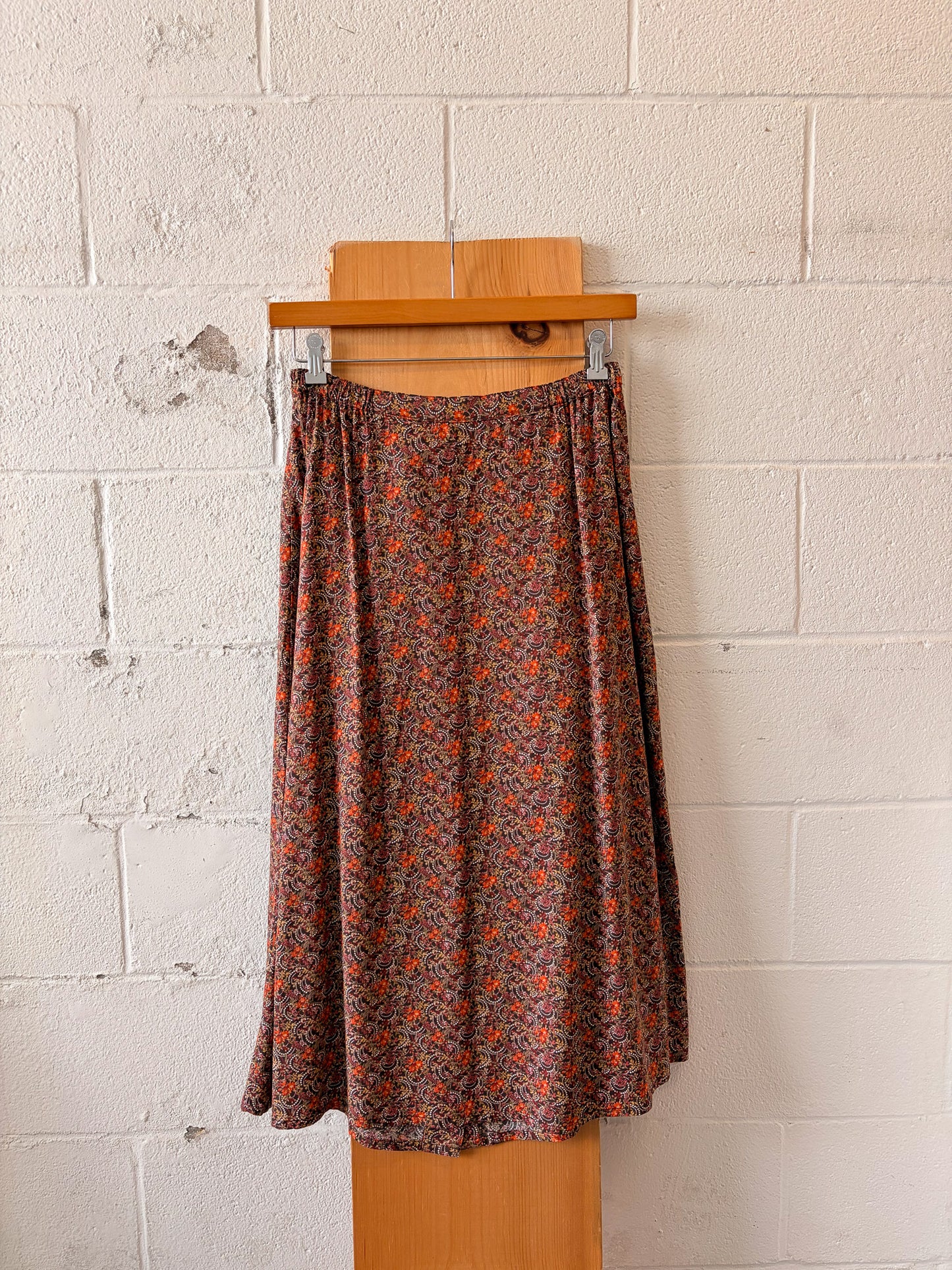 Orange & Brown Floral Skirt : 6