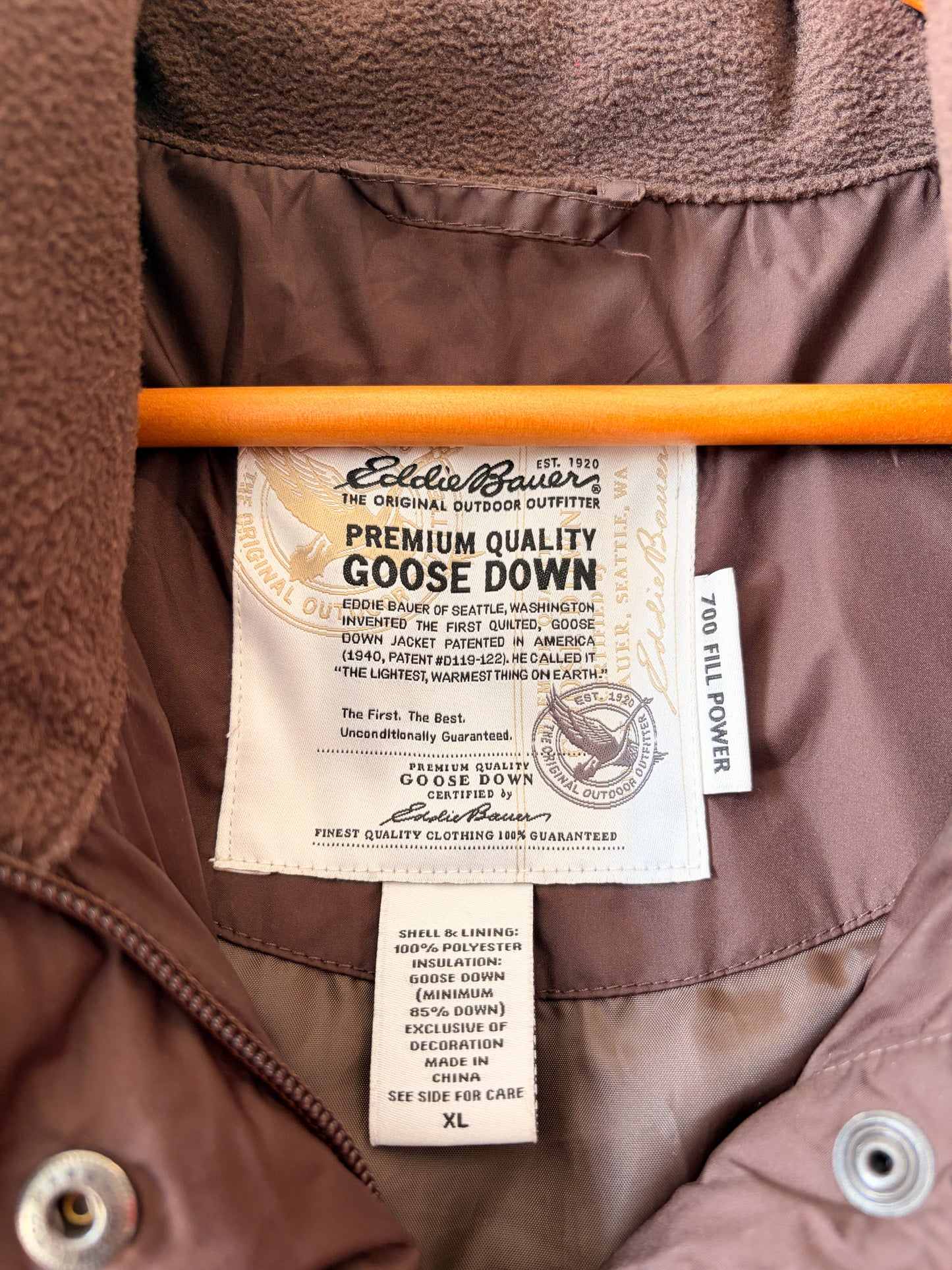Brown Eddie Bauer Goose Down Puffer Coat : XL
