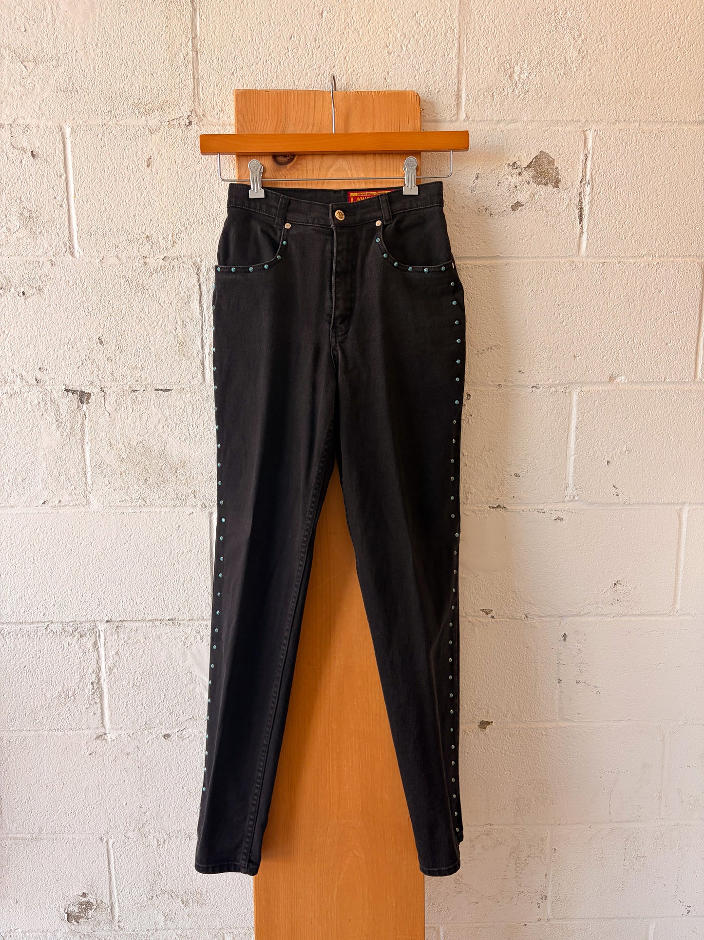 Vtg Turquoise Studded Lawman Western Jeans : 5