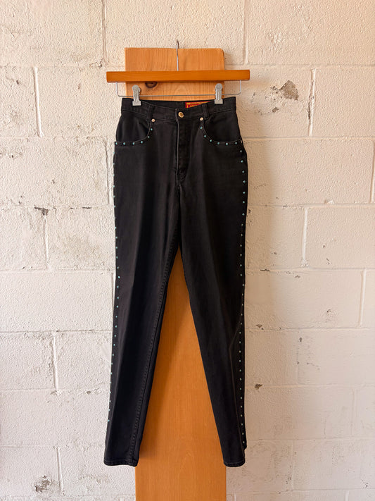 Vtg Turquoise Studded Lawman Western Jeans : 5