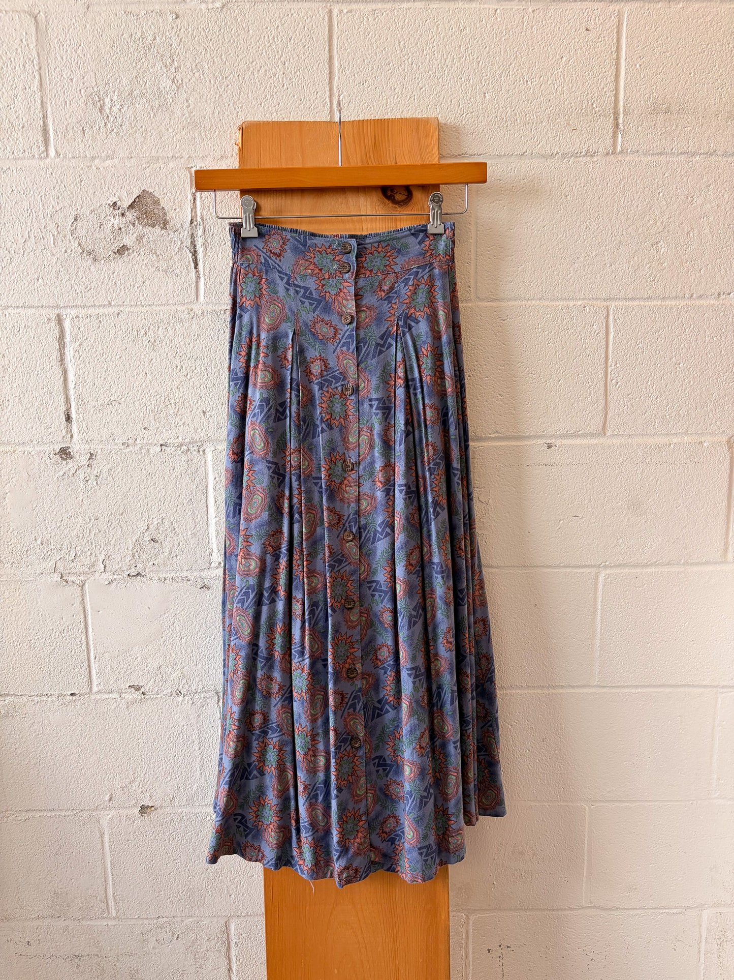 Patterned Pleated Skirt : S