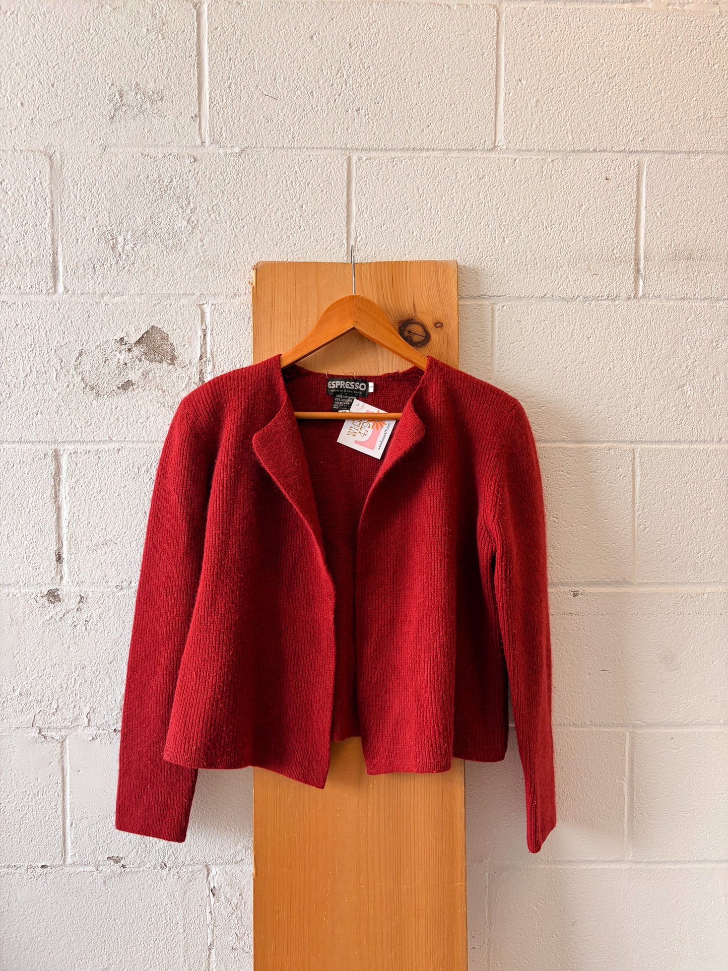 Red Wool Cardigan : M