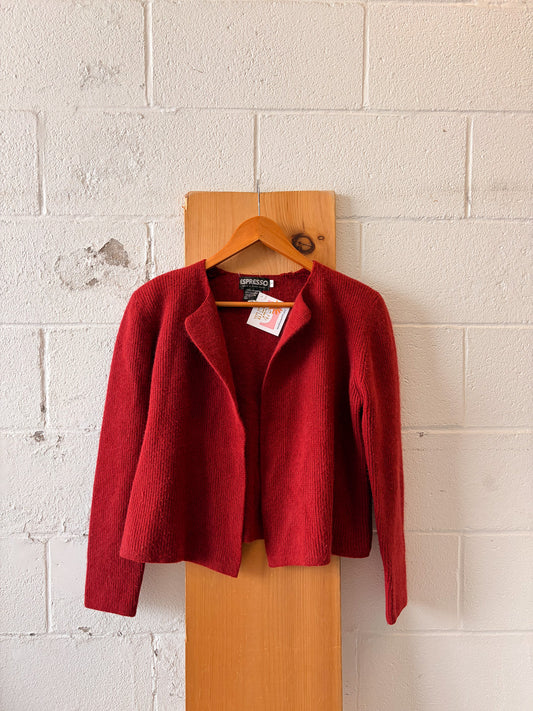 Red Wool Cardigan : M