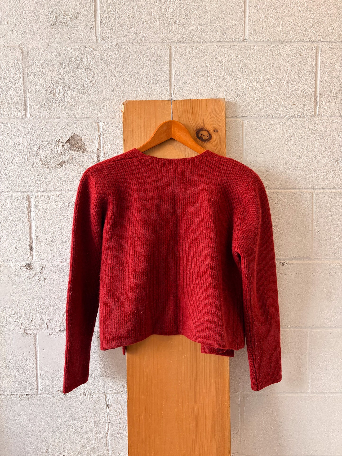 Red Wool Cardigan : M