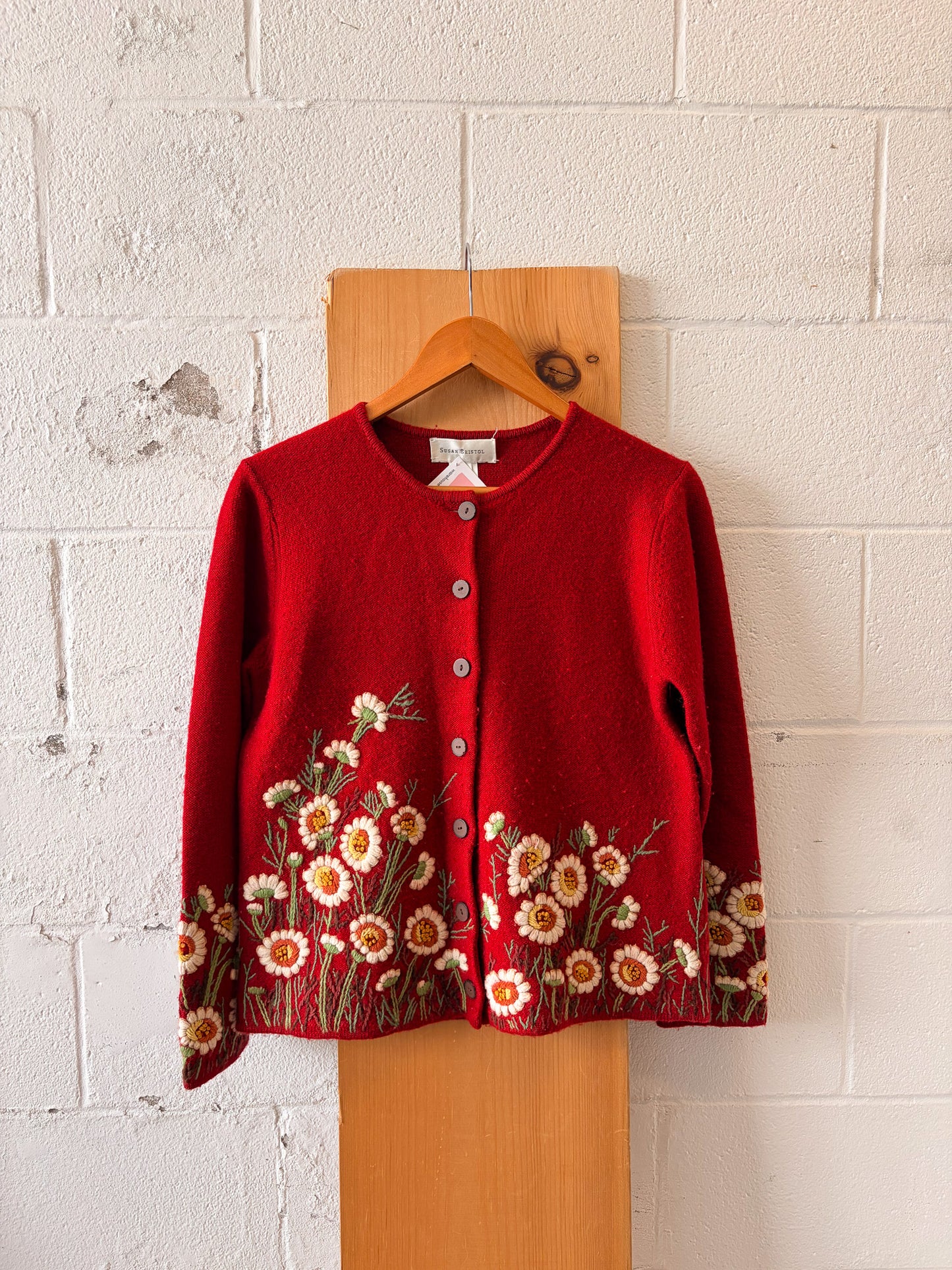 Hand Embroidered Floral Cardigan : M