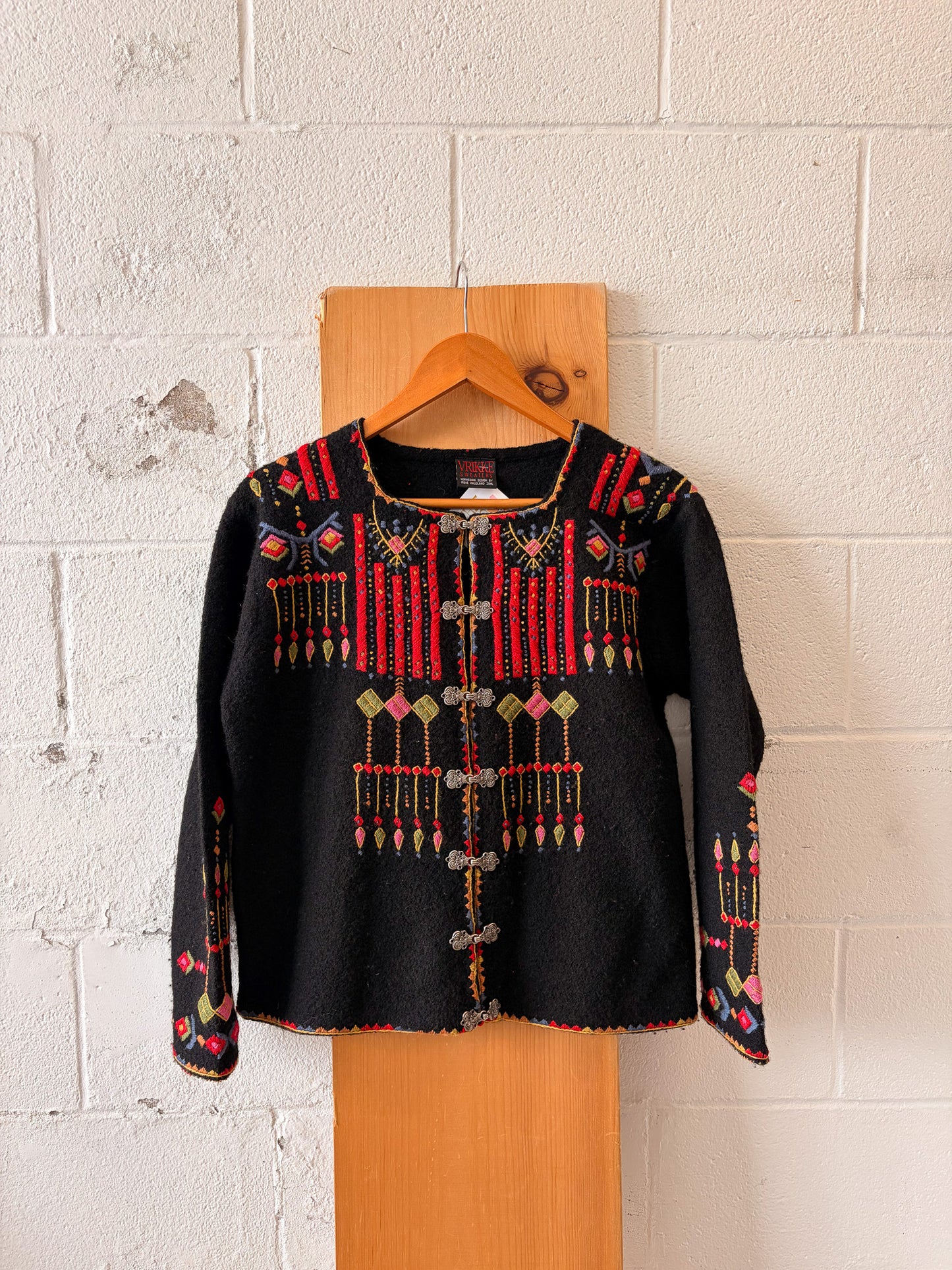 Vtg Vrikke Norwegian Wool Cardigan : S