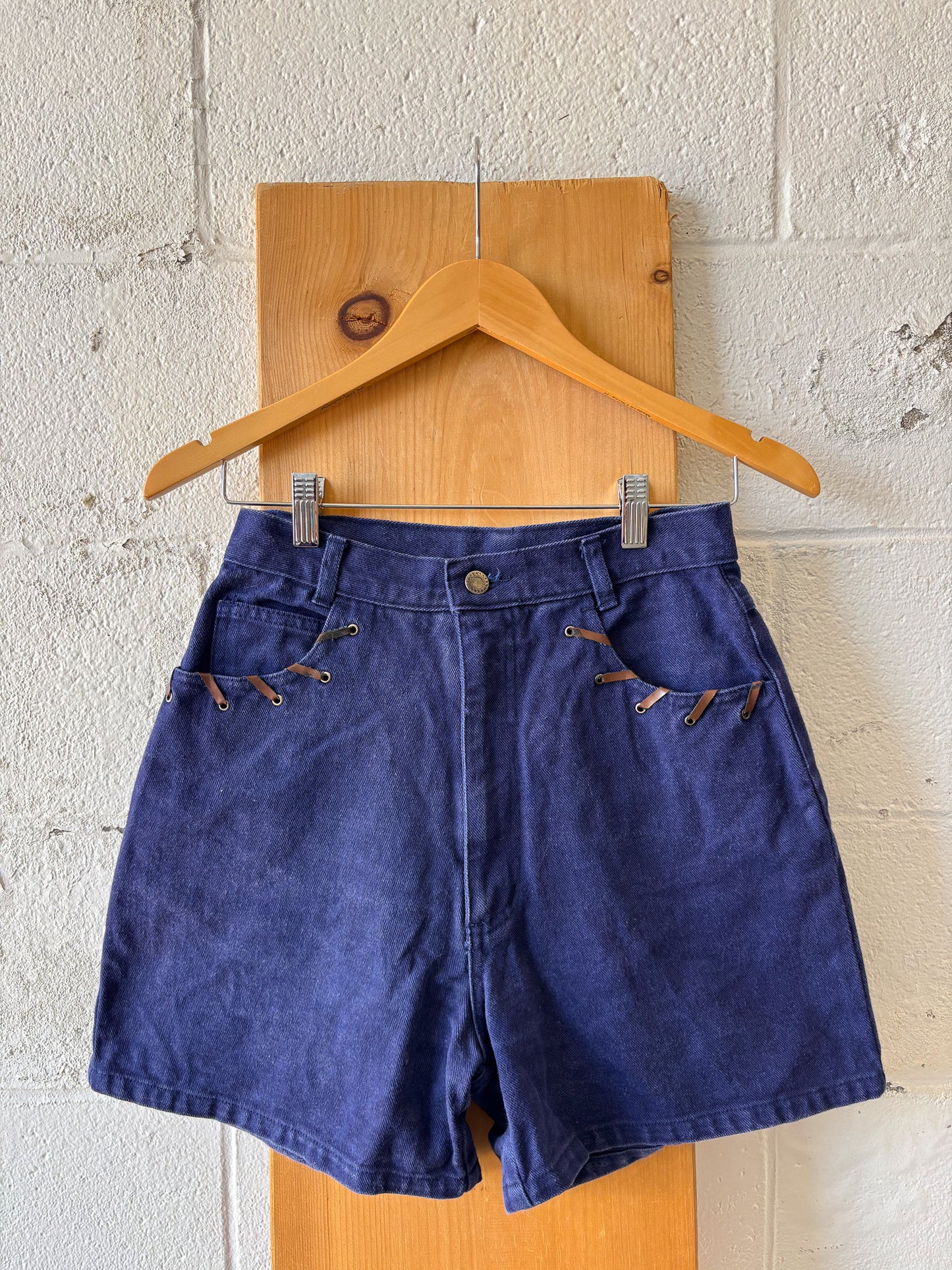 Vtg High Waist Denim Shorts : Jrs 9