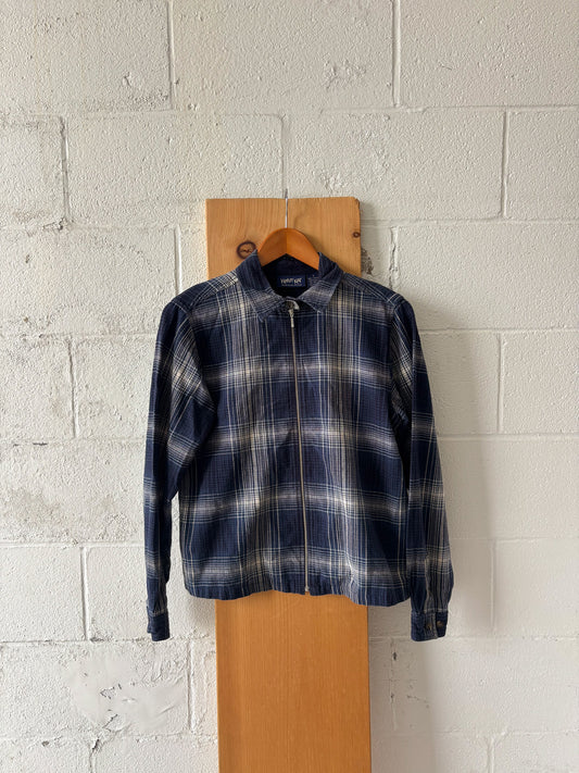 Vtg Plaid Zip Up Jacket : S