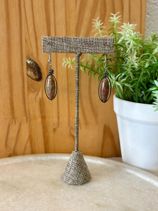 Oval Beaded Earrings