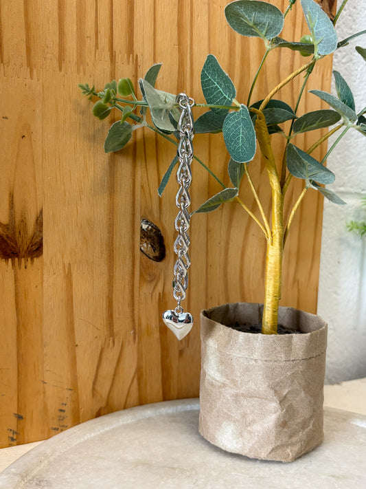 Silver Tone Heart Bracelet